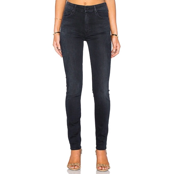 MOTHER High Waisted Looker Blackbird Denim Jeans - Picture 1 of 8